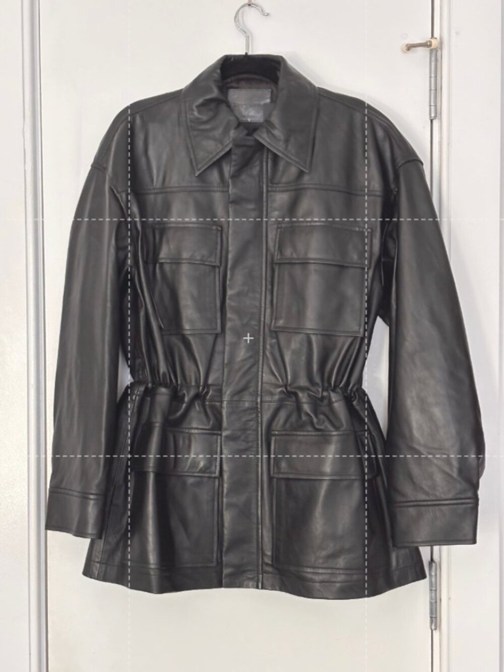 Leather Peplum Parka Mango Black Oversized Small Utility NWT